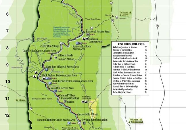 Visit Potter-Tioga PA Pine Creek Rail Trail Map