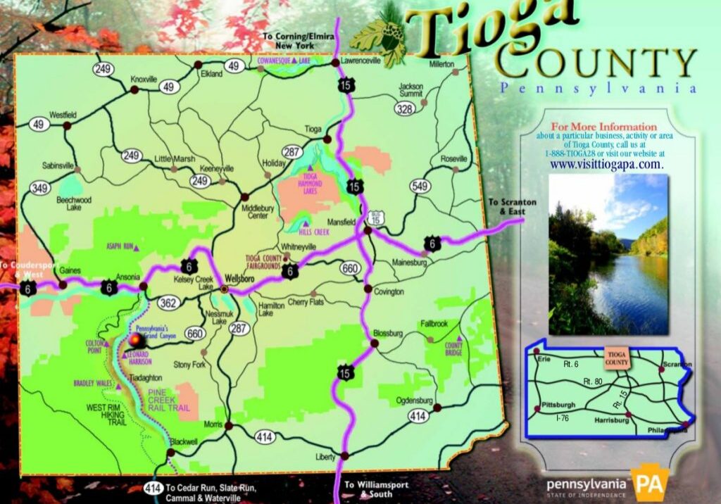Visit Potter-Tioga Tioga County Map