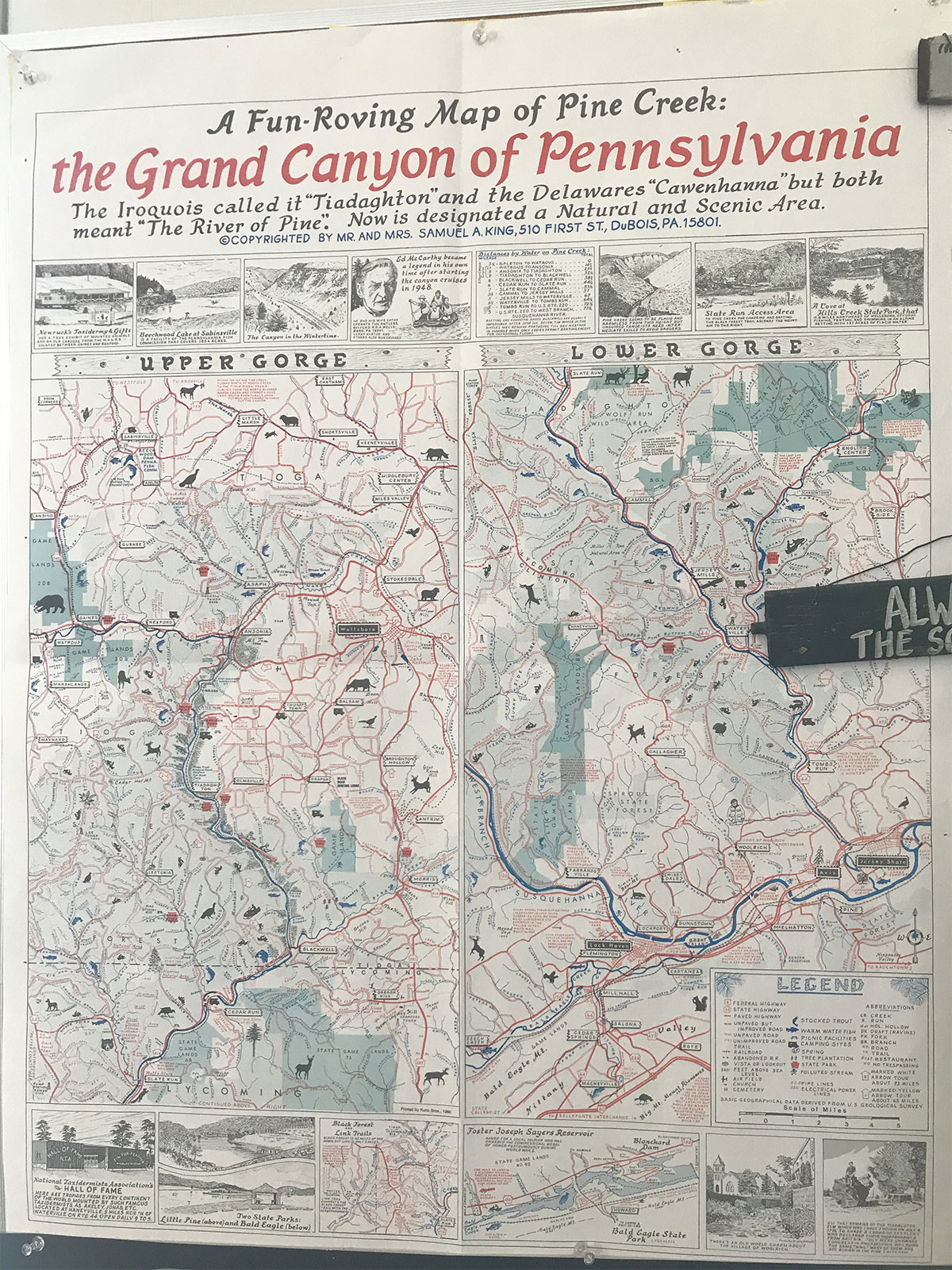 Visit Potter-Tioga Pa Historical Map of the Grand Canyon of Pennsylvania