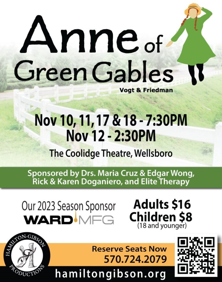 ANNE OF GREEN GABLES Visit PotterTioga Pennsylvania